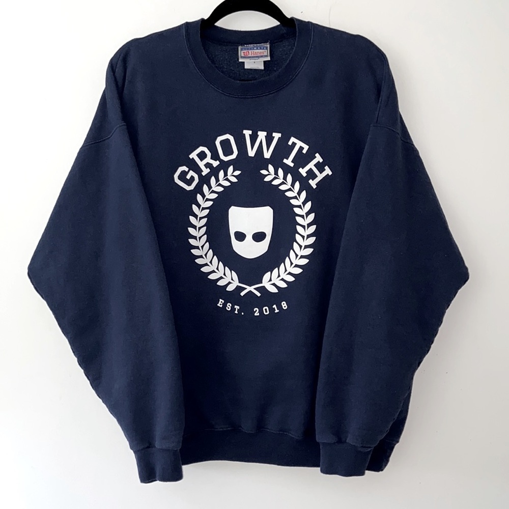 ‘Growth’ 🌱 1/1 custom made graphic logo pullover sweatshirt oversized box fit L